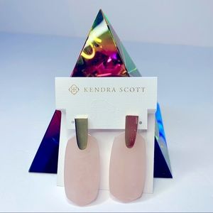 Kendra Scott Argon Rose Quartz Earrings With Silvertone Accent